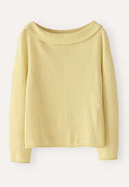 Pullover mit U-Boot-Kragen, Sorbet, webstill
