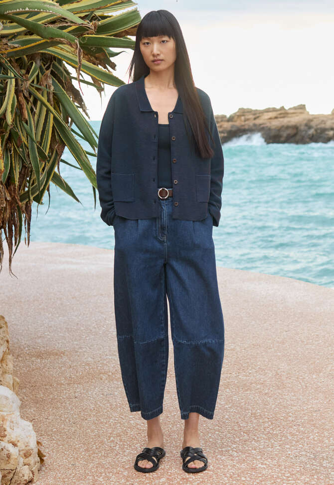 Cardigan mit Kragen, Dunkelblau, completeTheLook