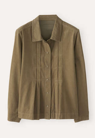 Bluse mit Biesenfront, Moosgr&uuml;n, webstill