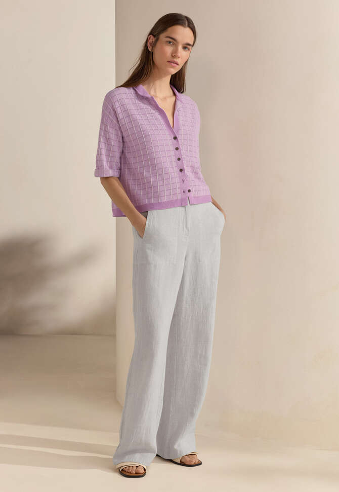 Bluse mit Karomuster, Orchideenrosa, completeTheLook