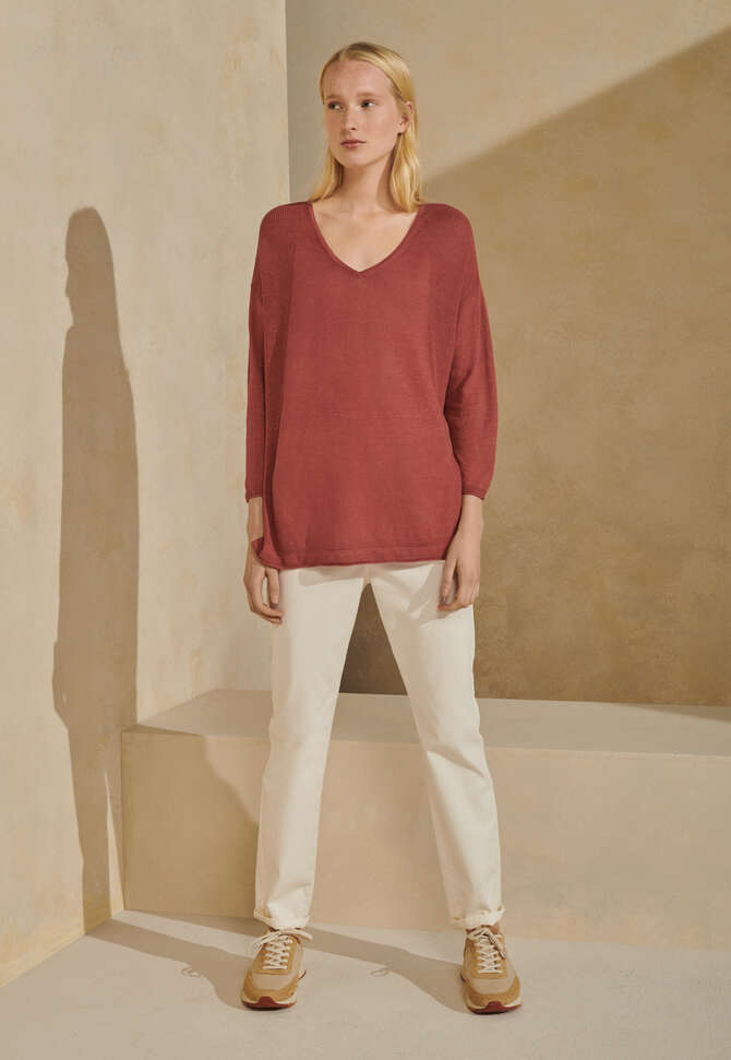 Hose mit schmalem Bein, Ecru, completeTheLook