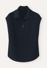 &Auml;rmelloser Pullover, Blauschwarz, webstill