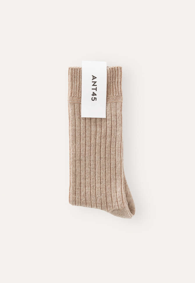 Gerippte Socken, Beige, completeTheLook