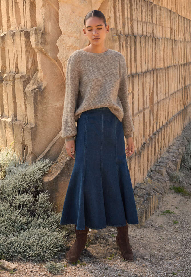 Fangmuster-Pullover, Taupe-Braun, completeTheLook