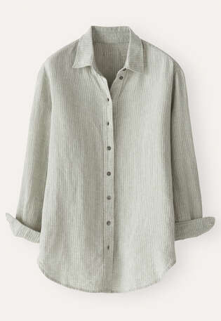 Overshirt aus strukturiertem Gewebe, Blasses Salbeigr&uuml;n, webstill