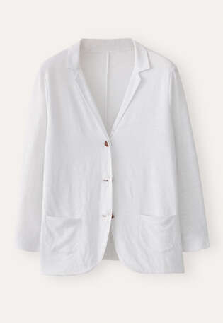 Jersey-Blazer, Wei&szlig;, webstill