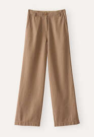 Hose mit geradem Bein, Kamelgrau, webstill