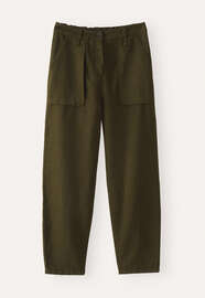 Hose mit schmal zulaufendem Bein, Torf, webstill
