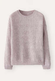 Pullover mit strukturierten Streifen, Blasses Lavendel, webstill