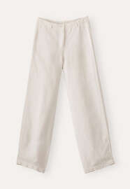 Hose mit weitem Bein, Ecru, webstill
