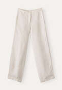 Hose mit weitem Bein, Ecru, webstill