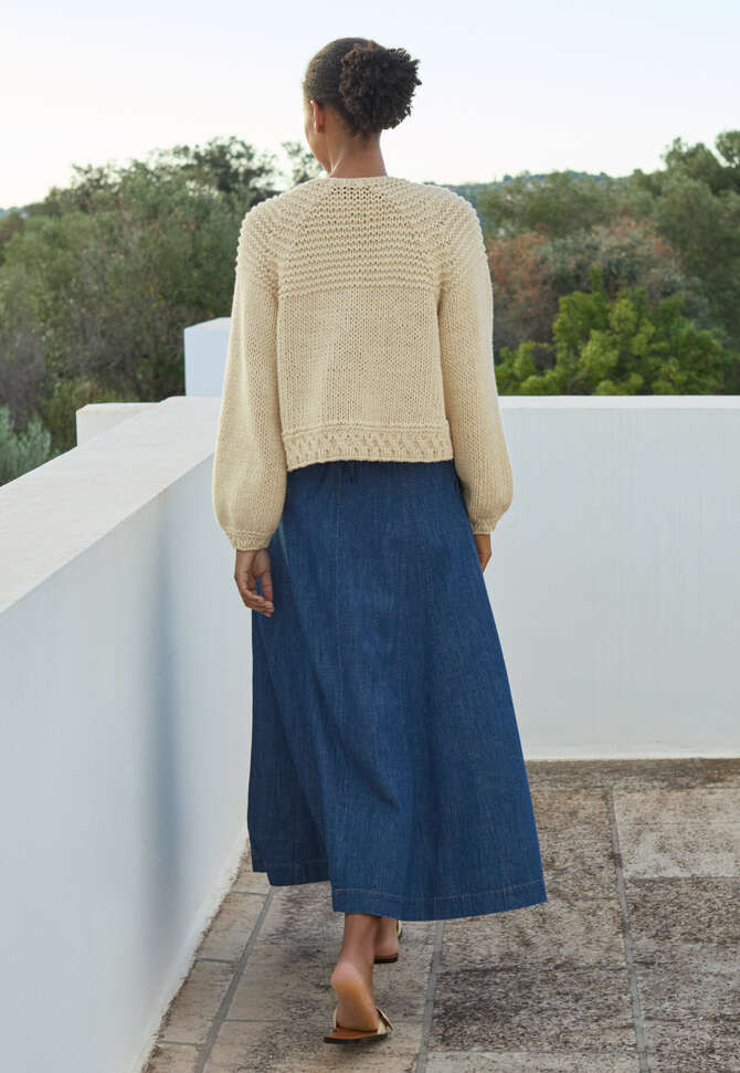 Handgestrickter Cardigan, Ecru, completeTheLook