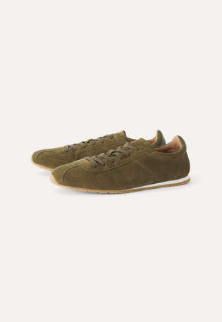 Schn&uuml;r-Sneaker, Waldgr&uuml;n, webstill