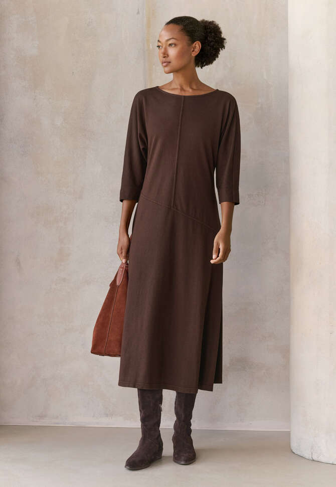 Im Schr&auml;gschnitt gearbeitetes Jersey-Kleid, Portwein, completeTheLook