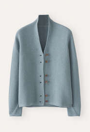 Cardigan mit Knopfleiste, Aqua/Denim, webstill