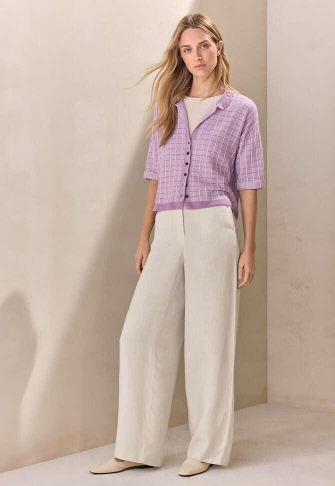 Hose mit weitem Bein, Ecru, completeTheLook