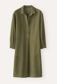 Feincord-Kleid, Khaki, webstill