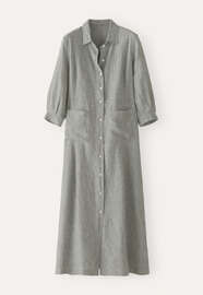 Maxikleid mit Knopfleiste, Mint/Farn, webstill