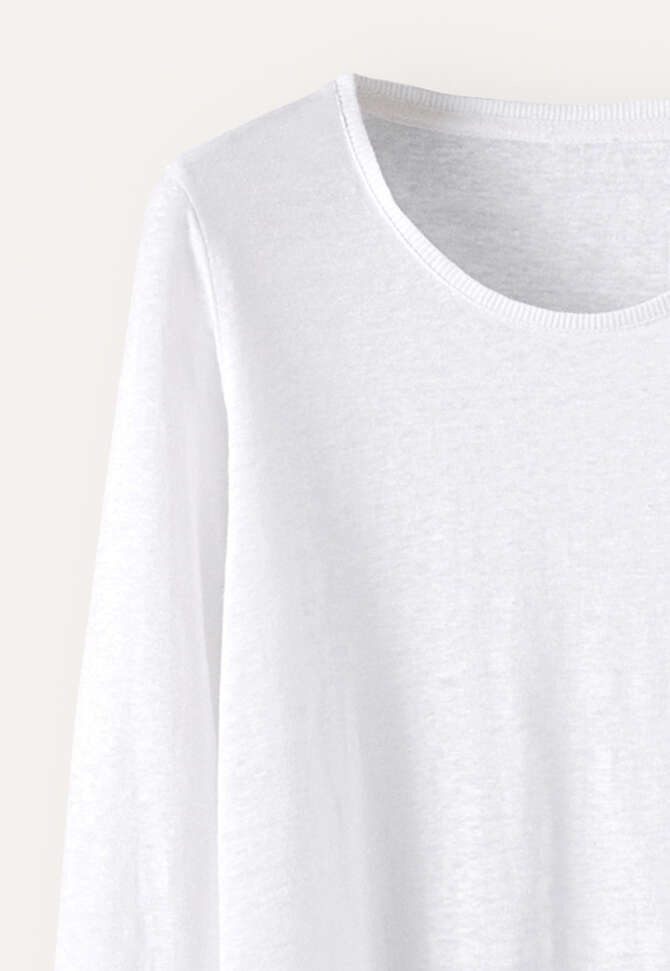 Top mit Rundhalsausschnitt, Wei&szlig;, completeTheLook