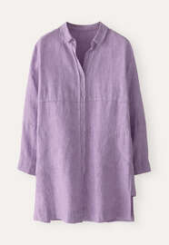 Lange Bluse, Fliederlila, webstill