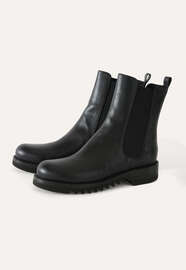 Stiefeletten, Schwarz, webstill