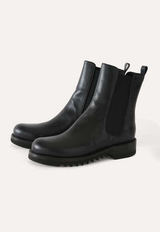 Stiefeletten, Schwarz, webstill