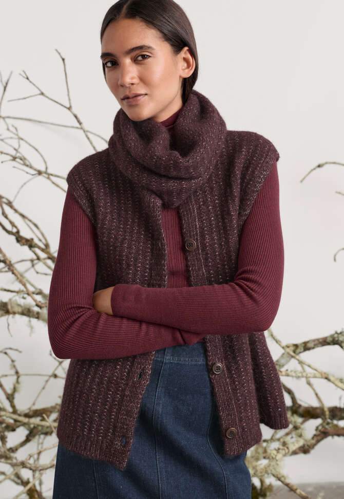 &Auml;rmelloser Cardigan, Maronenbraun, completeTheLook