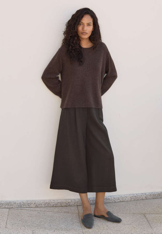 Pullover mit Rundhalsausschnitt, Maronenbraun, completeTheLook
