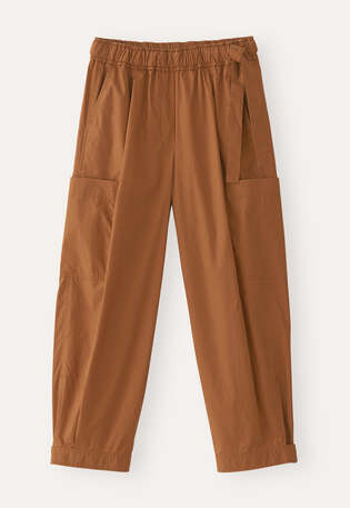 K&uuml;rzer geschnittene Schlupfhose, Toffee, webstill
