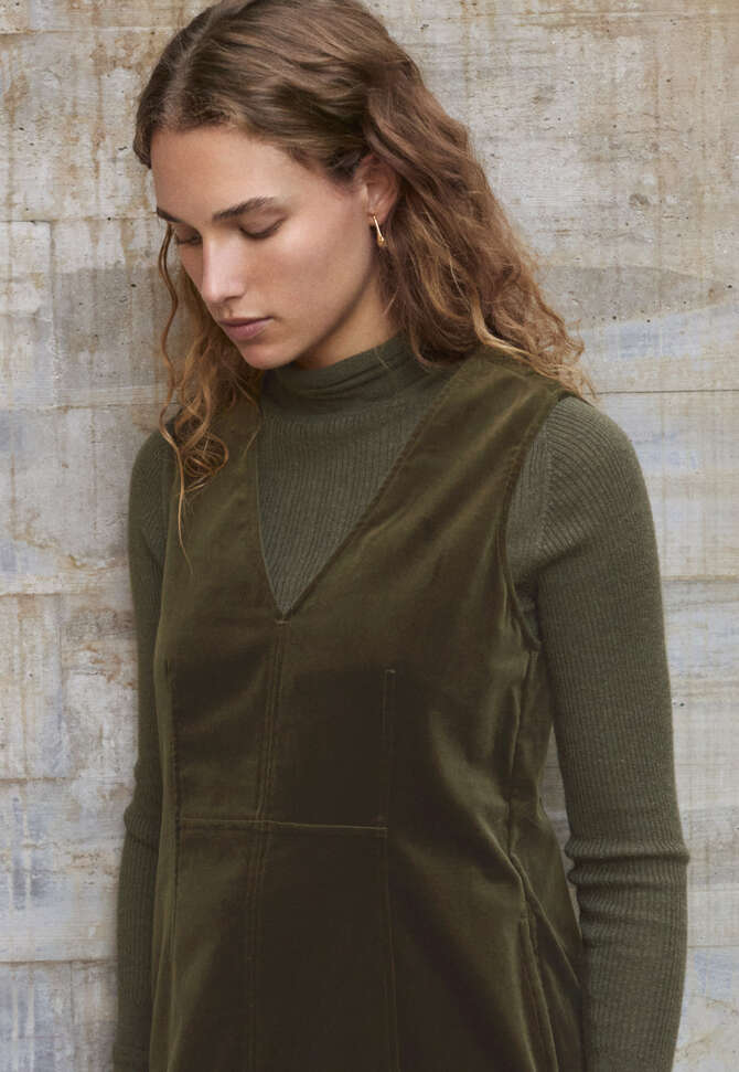 Gerippter Pullover, Dunkles Moosgr&uuml;n, completeTheLook