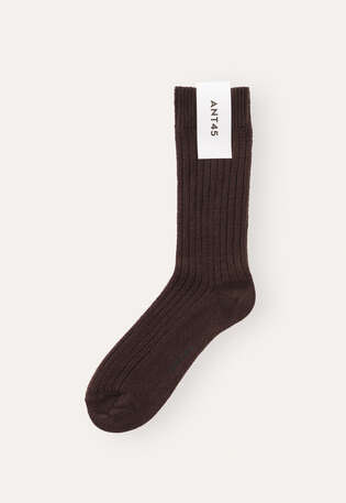 Gerippte Socken, Dunkelbraun, webstill