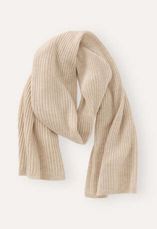 Rippstrickschal, Zartes Rehbraun, webstill