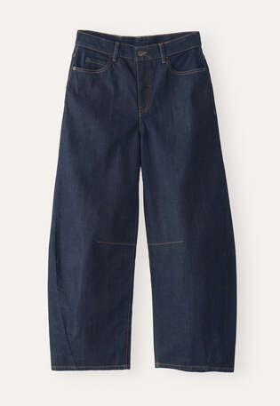 Barrel-Leg-Jeans, Rinse-Waschung, webstill