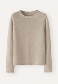 Lang&auml;rmeliger Pullover, Pergament, webstill