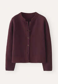 Inlaymuster-Cardigan, Brombeere, webstill
