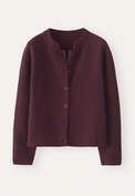 Inlaymuster-Cardigan, Brombeere, webstill