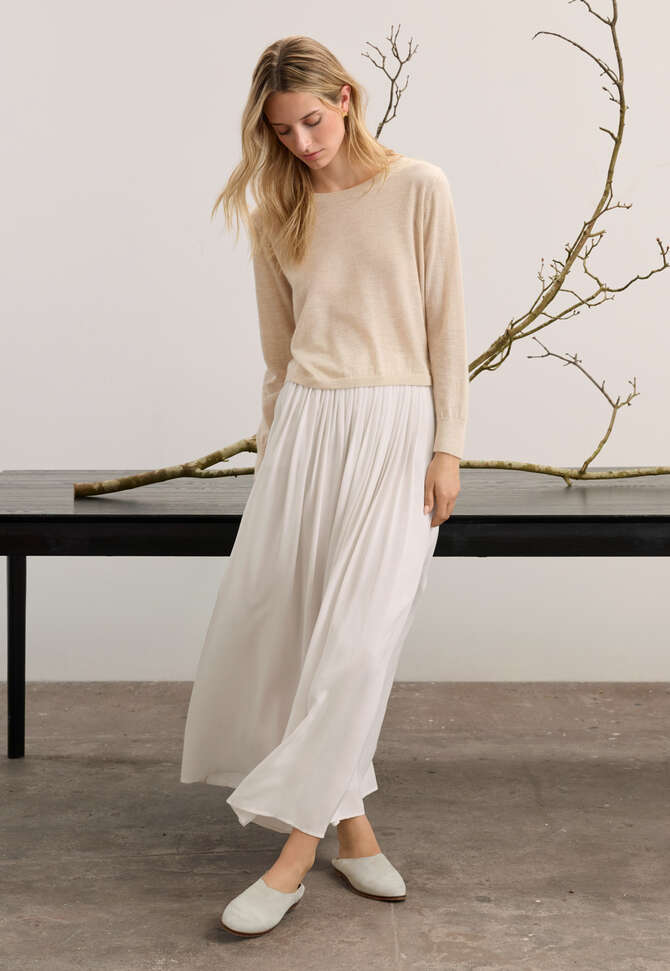 Rundhalspullover, Blasses Rehbraun, completeTheLook