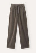 Hose mit Gummizug, Dunkles Taupe, webstill