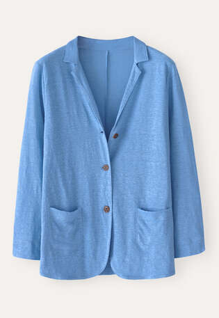 Jersey-Blazer, Blasses Kornblumenblau, webstill