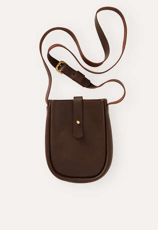 Kleine Schultertasche, Braun, webstill