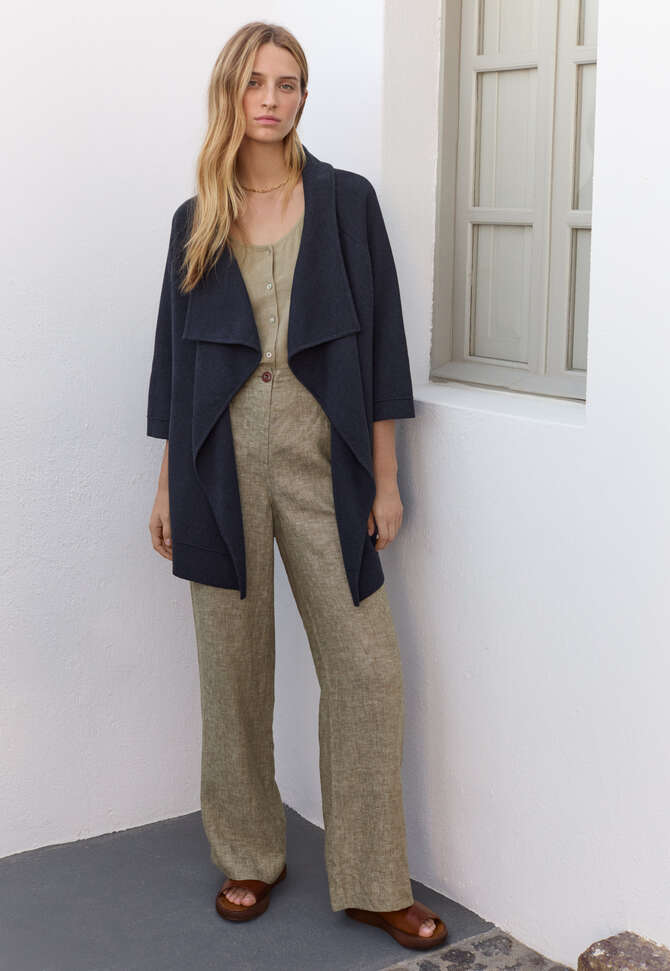 Jacke mit Wasserfallkante, Tinte, completeTheLook