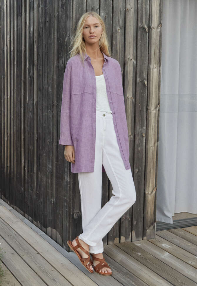 Lange Bluse, Fliederlila, completeTheLook