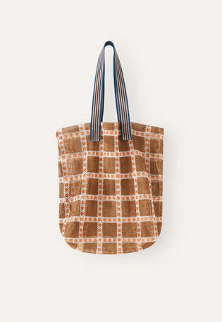 Bedruckte Netztasche, Goldfarben, webstill