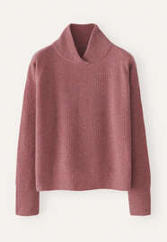 Rippstrick-Pullover, Zartes Beerenrot, webstill