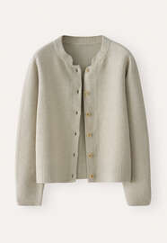 Inlaymuster-Cardigan, Salbei/Kiesel, webstill