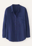 Overshirt aus Leinen, Saphirblau, webstill