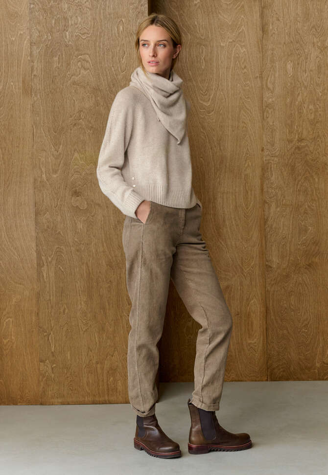 Hose mit schmal zulaufendem Bein, Nerzbraun, completeTheLook