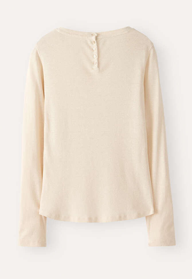 Lang&auml;rmeliges Ripp-Top, Creme, completeTheLook