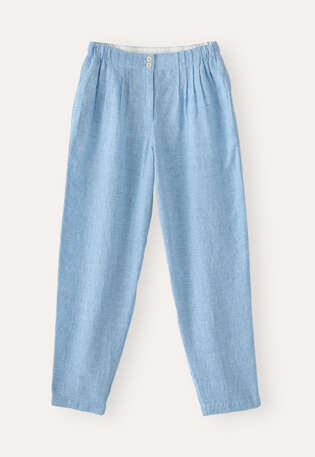 Schmal zulaufende Hose, Marineblau, webstill