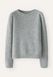 Pullover mit Puff&auml;rmeln, Frostiges Blau, webstill